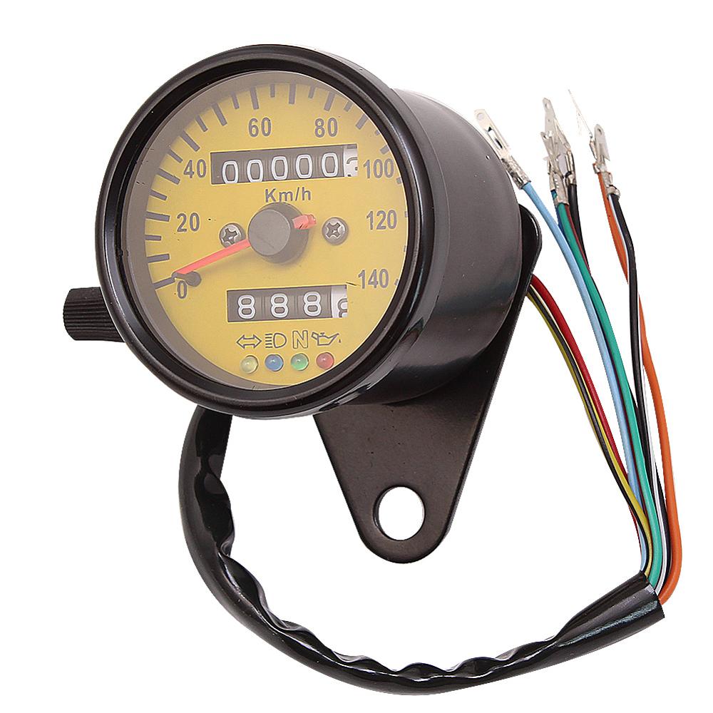 3 arten Universal- LED-hintergrundbeleuchtung Motorrad Dual Kilometerzähler KM/H Tacho Messgerät Mini retro Tachometer