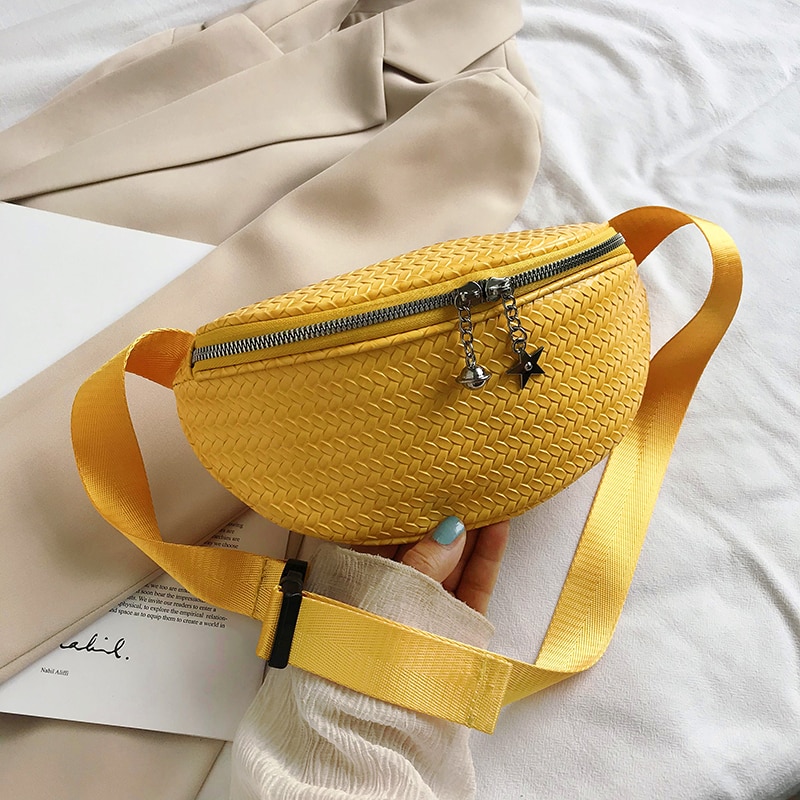 Bag ladies bag summer bag waist bag casual wild chest bag diagonal shoulder bag: Yellow