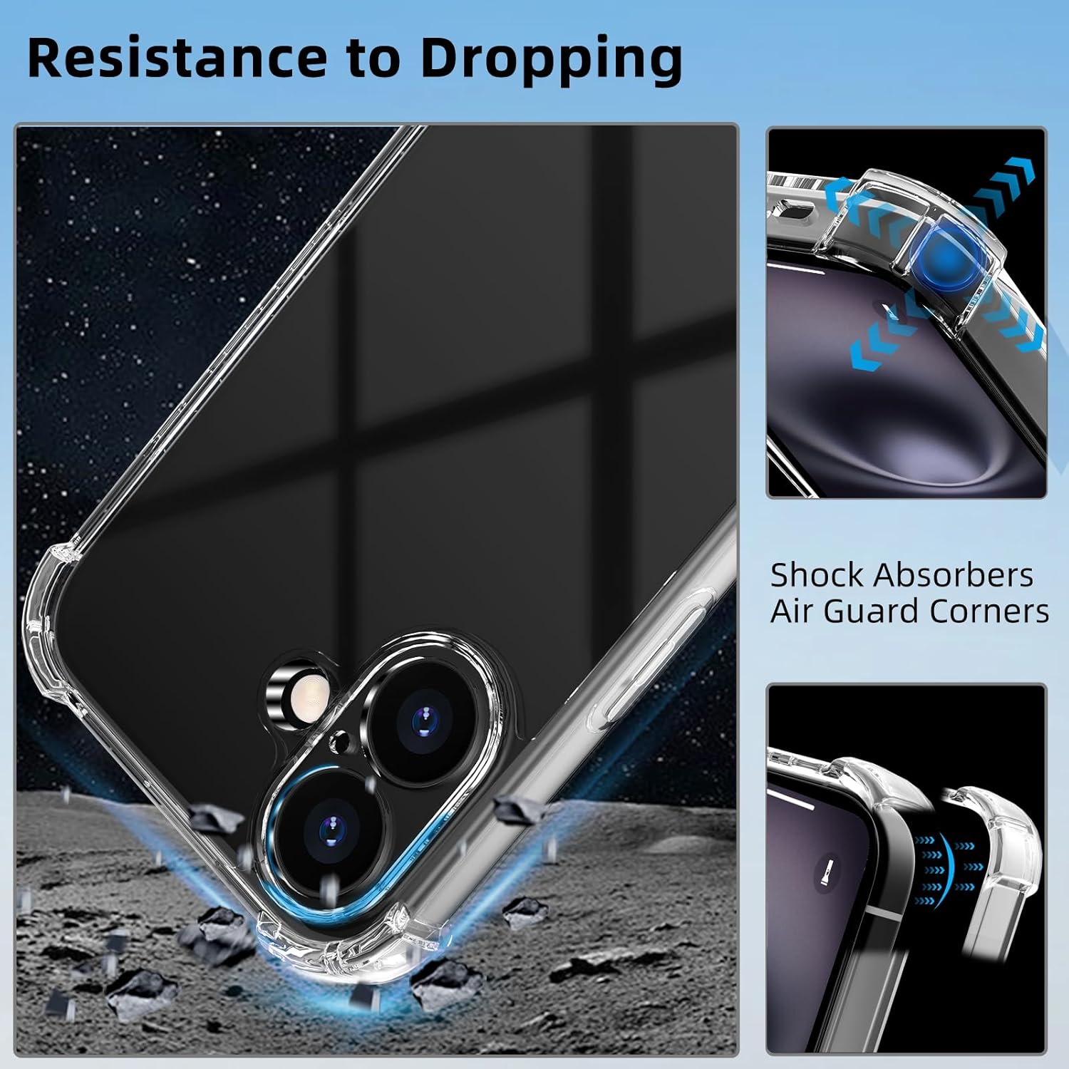 Esquinas a prueba de golpes funda transparente para iPhone 16E 16 E 15 Pro Max 14 Plus 13 Mini 12 11 X XS XR SE 2022 accesorios de cubierta