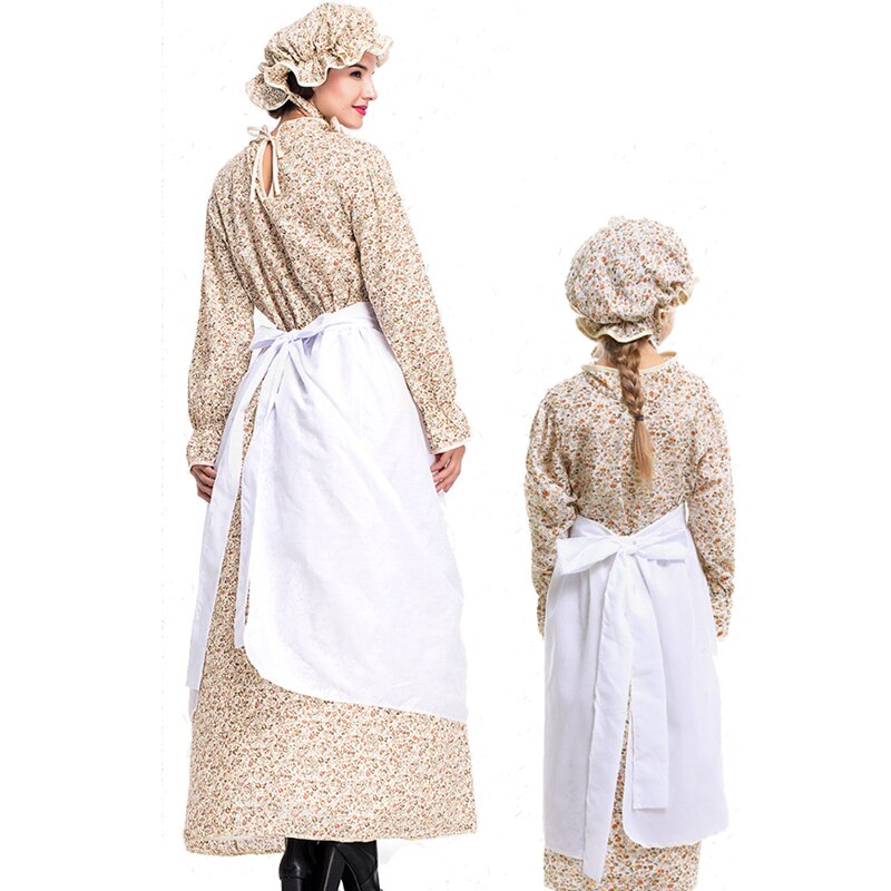 Mother and Girl Halloween Grandama Wolf Costumes Fairy Tale Peformance Outfits