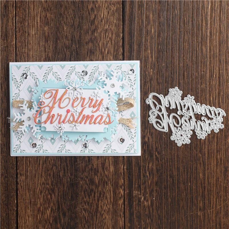 Kokorosa Merry Christmas Metal Cutting Dies Word Dies Scrapbooking For Card Making DIY Cuts Craft Dies Letters Die Cut