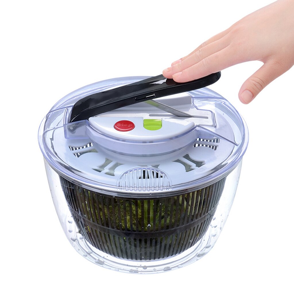 5L Salade Spinner Met Clear Serveerschaal Anti-Wobble Tech Groente Of Sla Droger Voor Thuis Keuken