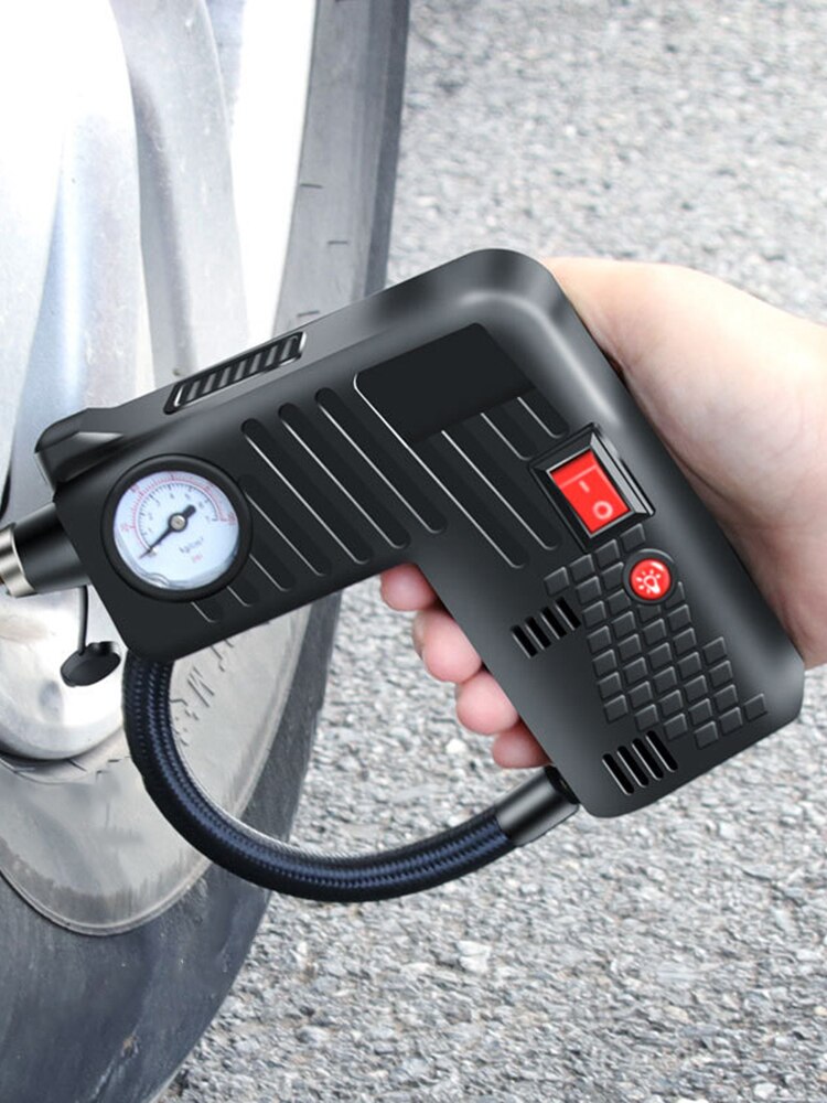 Draagbare elektrische auto luchtcompressor pomp bandenpomp 100 psi wielband luchtpomp voor auto motorfiets fiets  dc 12v