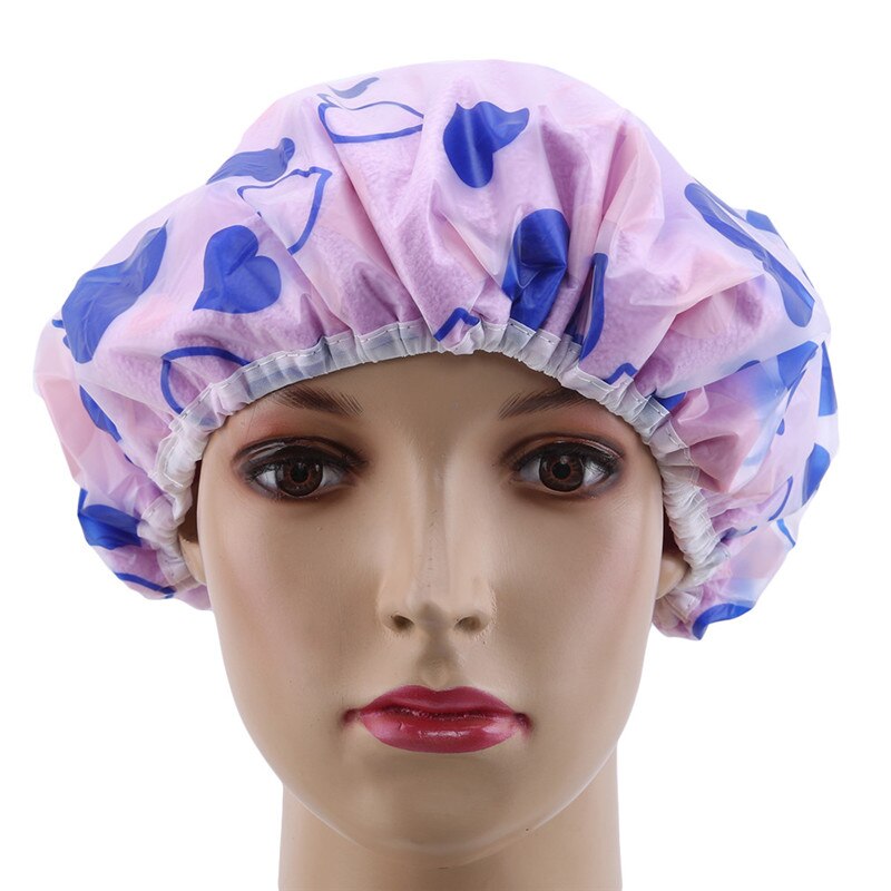 Cute Printing Elastic Shower Caps Thick Women Waterproof Shower Cap For Ladies Girl Hat Hair Bath Spa Shower Caps