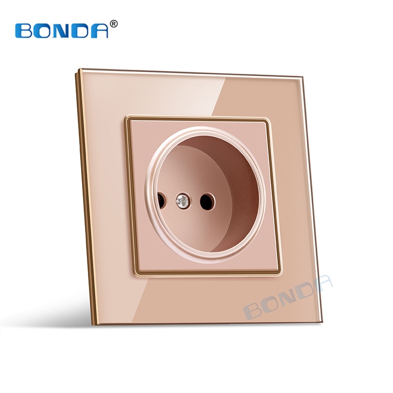 Standard cable ue ue 16a wall shot tempered glass/panel AC110-250V type electrical socket ce rohs certificate