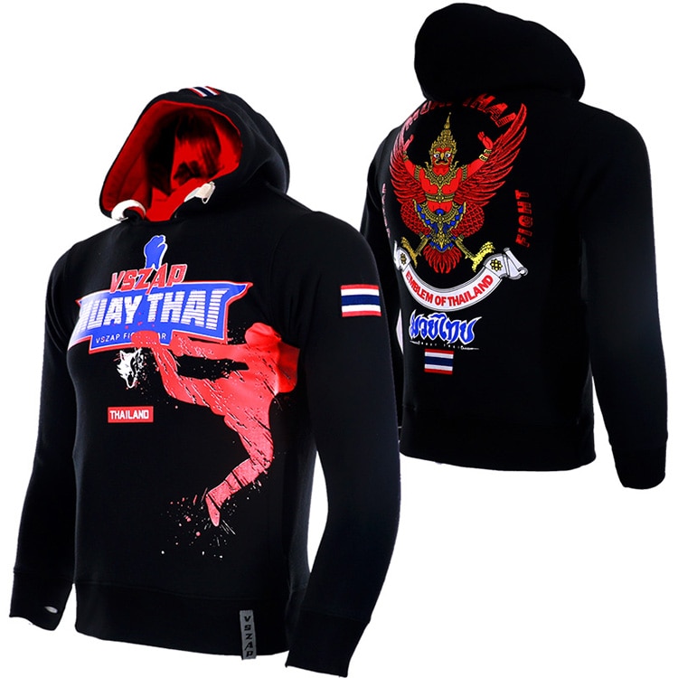 VSZAP jas vechten Thai boksen sport plus fleece hoodie bobo tijger fitness winter mannelijke wulin wind