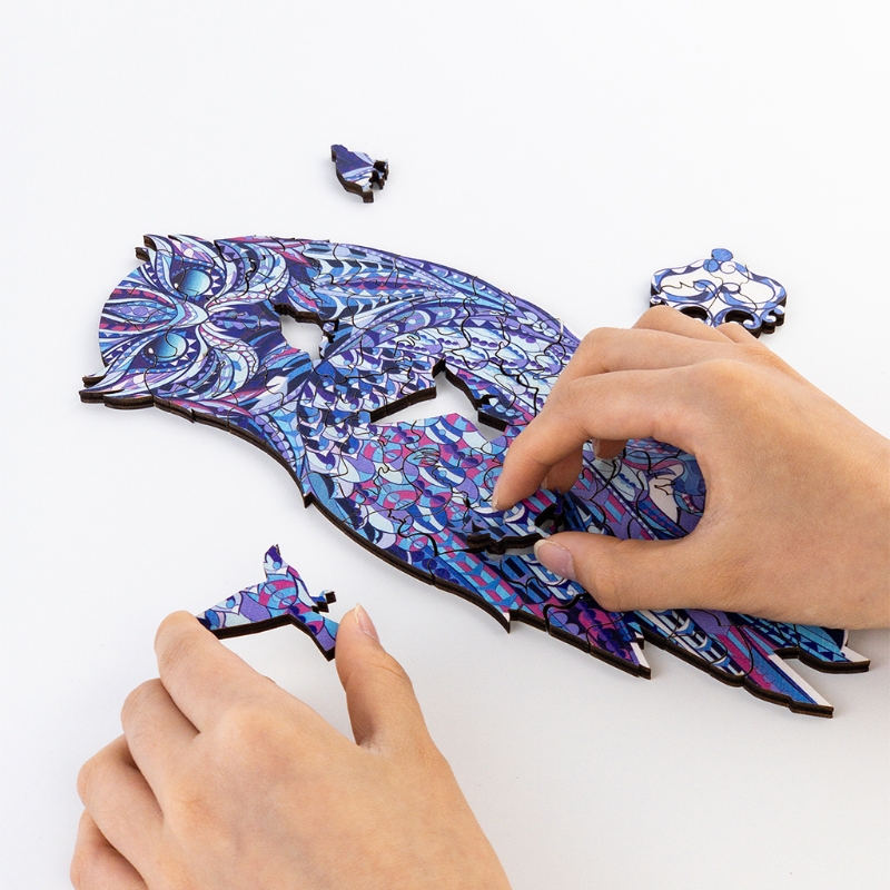 28EC Primary Puzzle Boxes Thickened Hard Wood DIY Wall Décor Owl Jigsaw for House