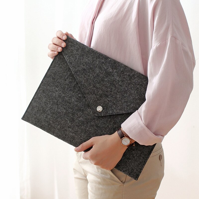 Simple Solid A4 Big Capacity Document Bag Business Briefcase File Folders Chemical Felt Filing Products Student