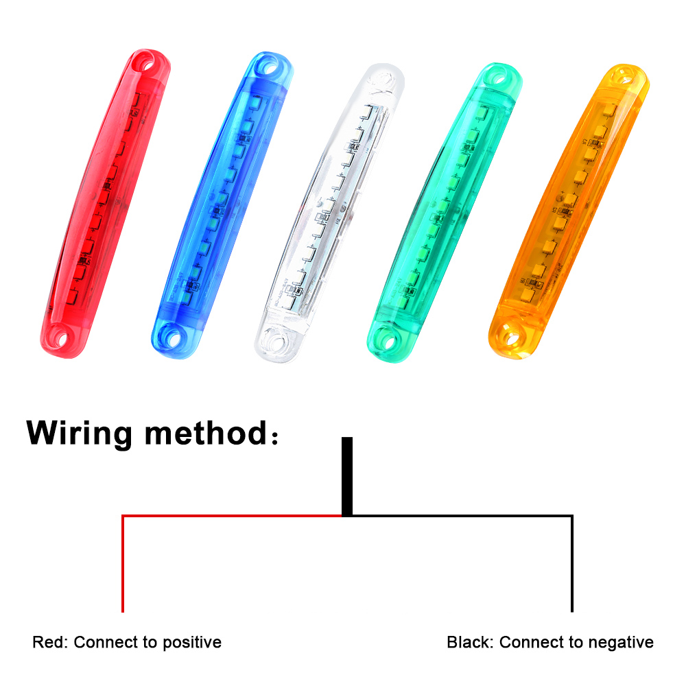 9 luces LED de señal lateral para camión, luz trasera para remolque de coche de 24V, lámpara de giro de freno de marcha atrás, luz impermeable, accesorios para vehículos