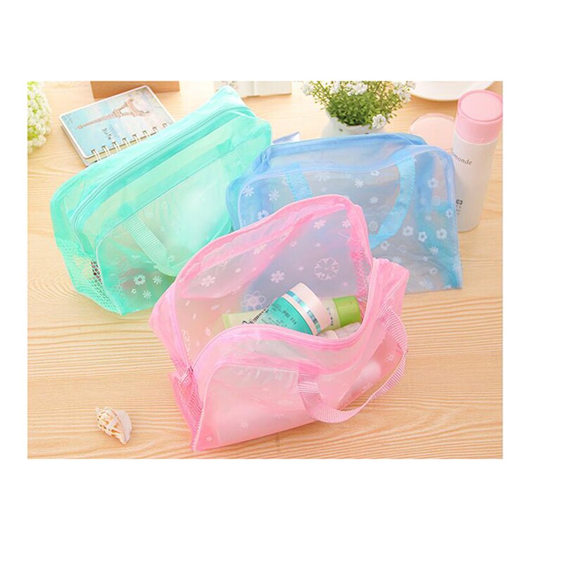 Bolso de natación para mujer, impermeable, transparente, de PVC, de plástico, para piscina, playa, organizador de maquillaje, neceser, bolsa de almacenamiento de PVC