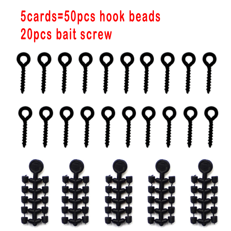 50PCS Hook Stops Beads Carp Fishing Accessories Stoper 20PCS Boilies Bait Screw Hair Chod Ronnie Rig Pop UP Boilies Stop: Burgundy