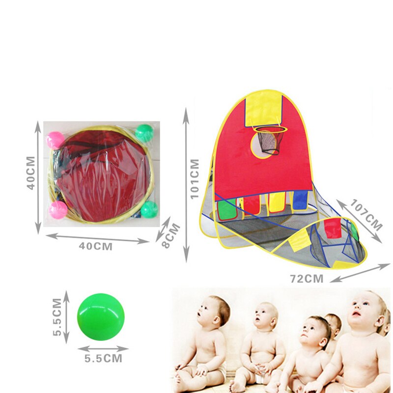 Toy Tent Throwing Marine Ball Outdoor Indoor Tent Folding Portable Children's Sports Fitness Toys 3-8 Years Old For Kids