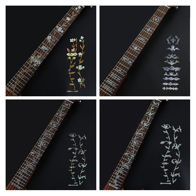 28 Stijlen Cross Inlay Decals Fretboard Sticker Voor Elektrisch Akoestische Gitaar Bas Ultra Dunne Sticker Ukulele Guitarra Accessoires