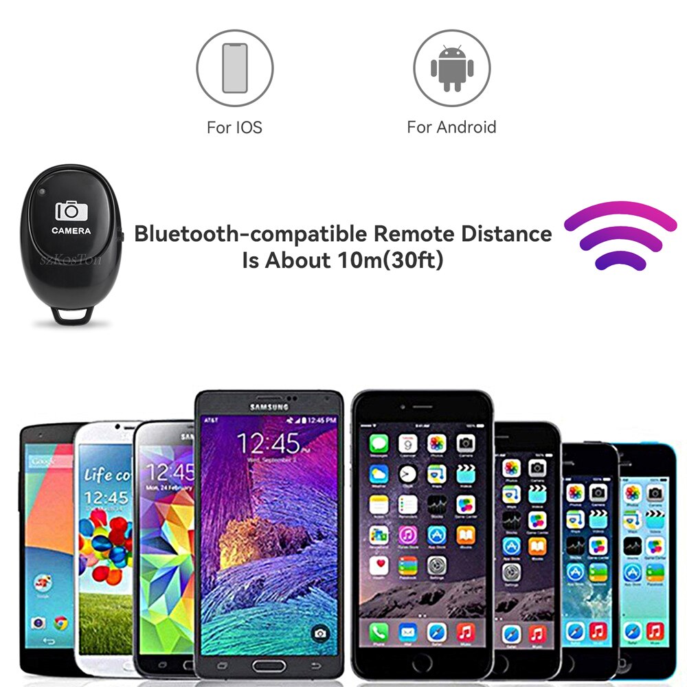 Mini Bluetooth-Compatibele Afstandsbediening Ontspanknop Controle Knop Draadloze Controller Voor Zelfontspanner Camera Telefoon Selfie Accessoire