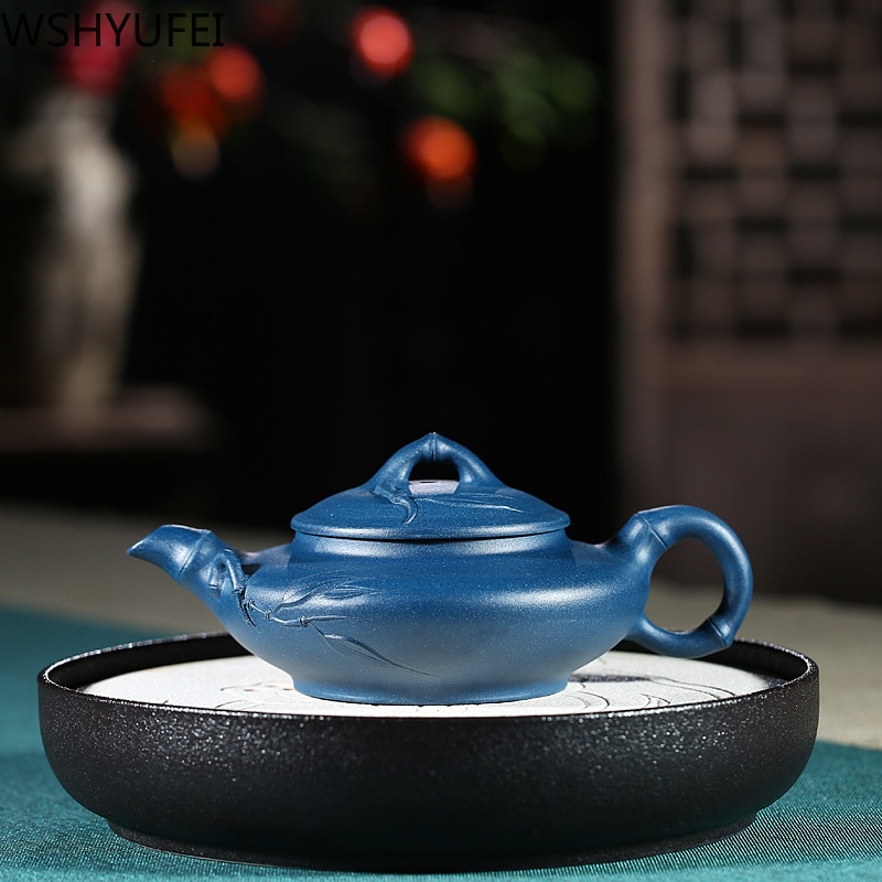 WSHYUFEI Yixing teekanne echte alle der ursprüngliche handgefertigt grün schlamm lila Tonne Teekanne Chinesischen Tee zeremonie 240ml
