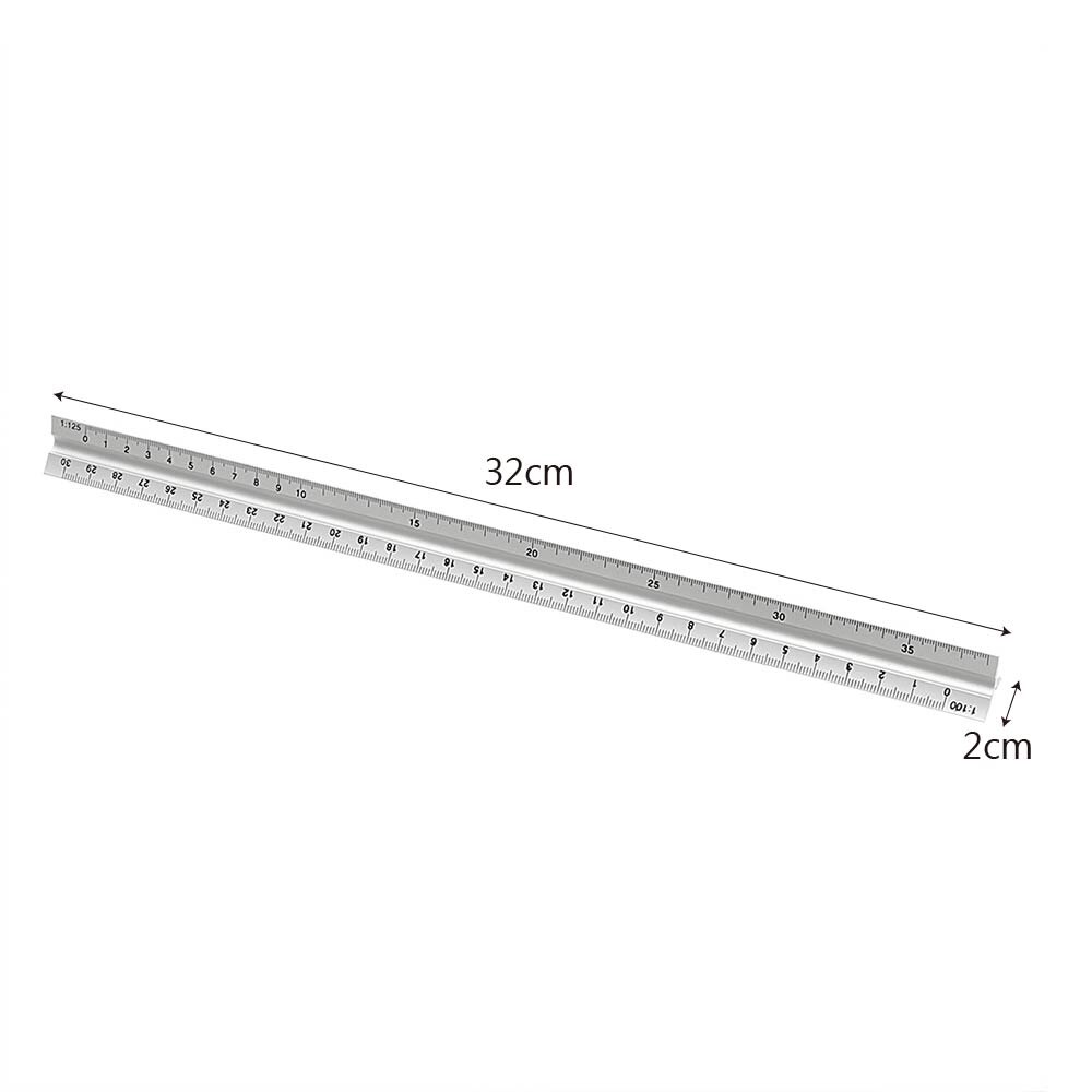 DIYWORK 30cm Architect Engineer Technical Ruler Aluminum Alloy Triangle Scale Drawing Ruler Gauging Tool Measuring Tools
