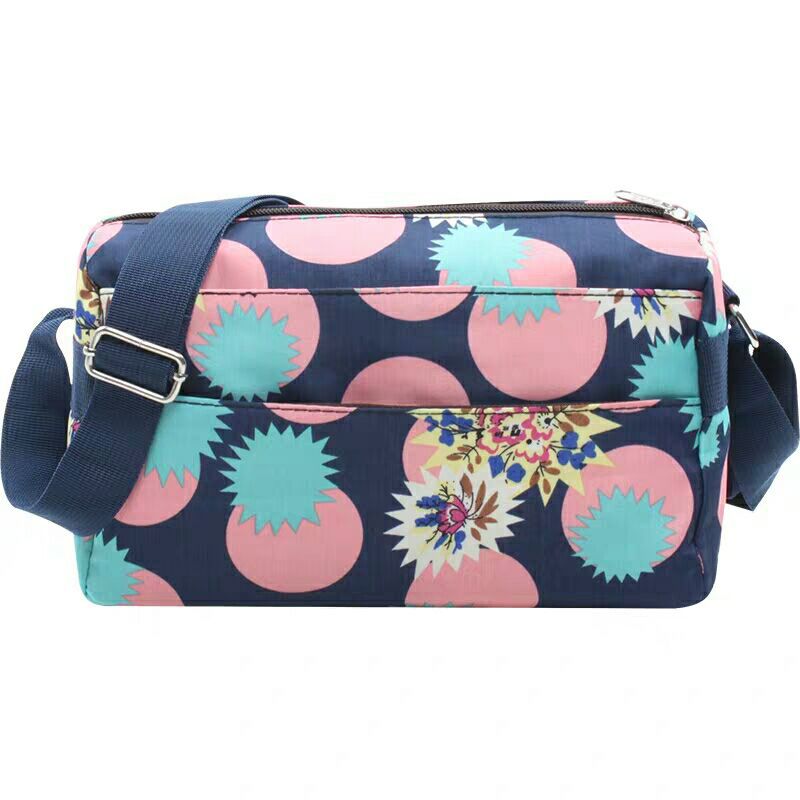 Stall Low Price Wang Yan-Style Crossbody Bag Multilayer Storage Bag Oxford Cloth Waterproof WOMEN'S Bag 300: Red and Blue Combination Ball