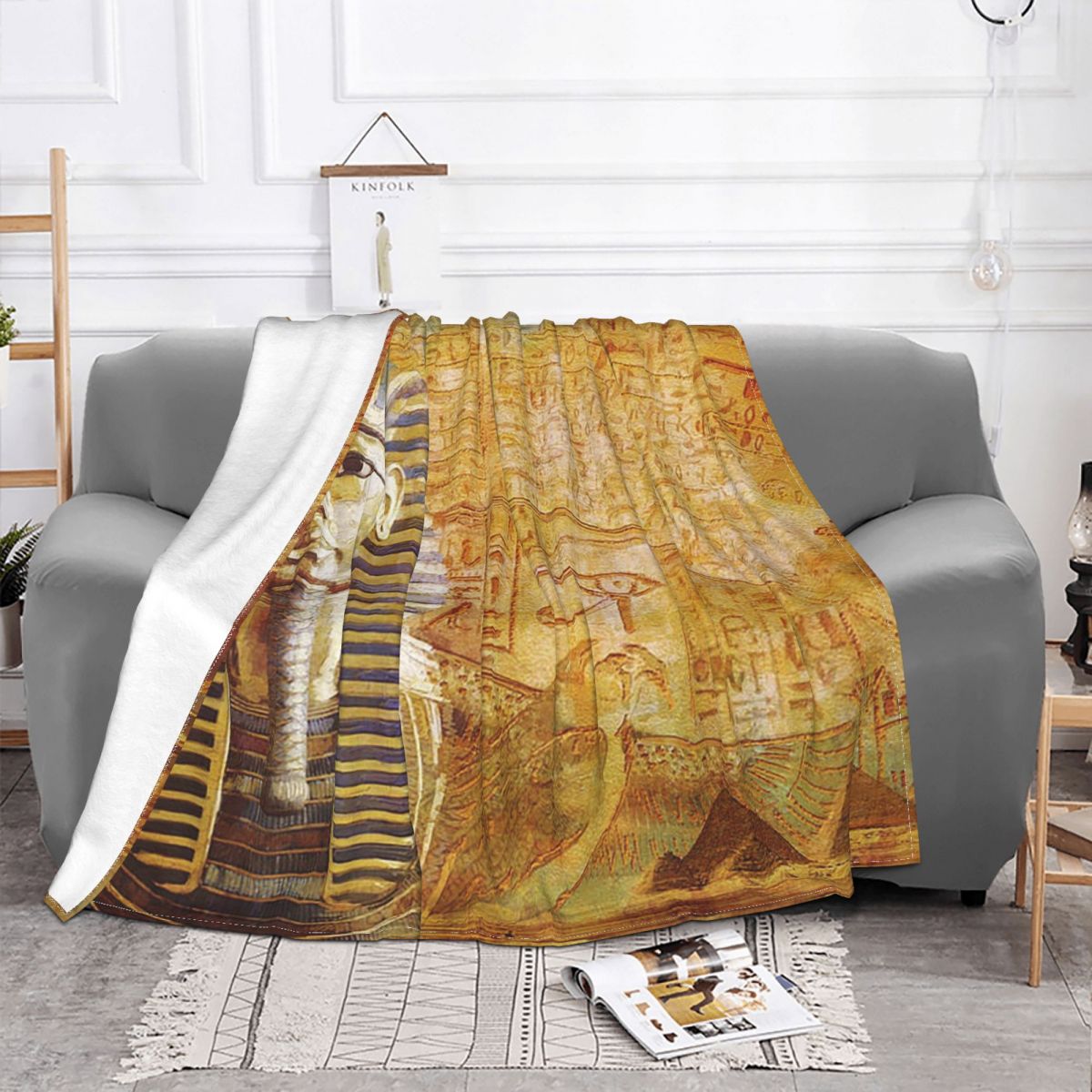 Couverture de la civilisation égyptienne ancienne, plaid en molleton de corail, en peluche, imprimé africain, Ultra doux, pour la maison et l&#39;extérieur: 100x125cm 40x50in
