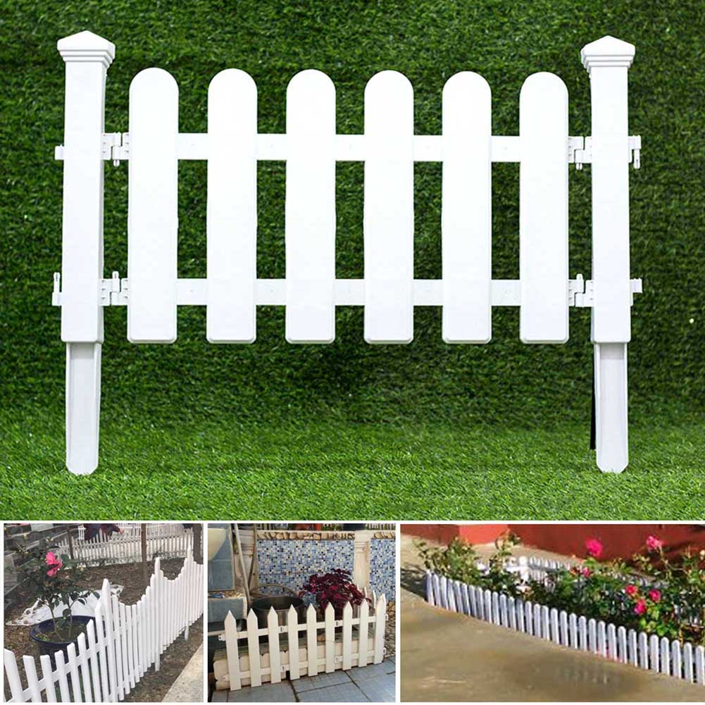 White PVC Plastic Fence European Style For Garden Driveway Gates Christmas Tree C44