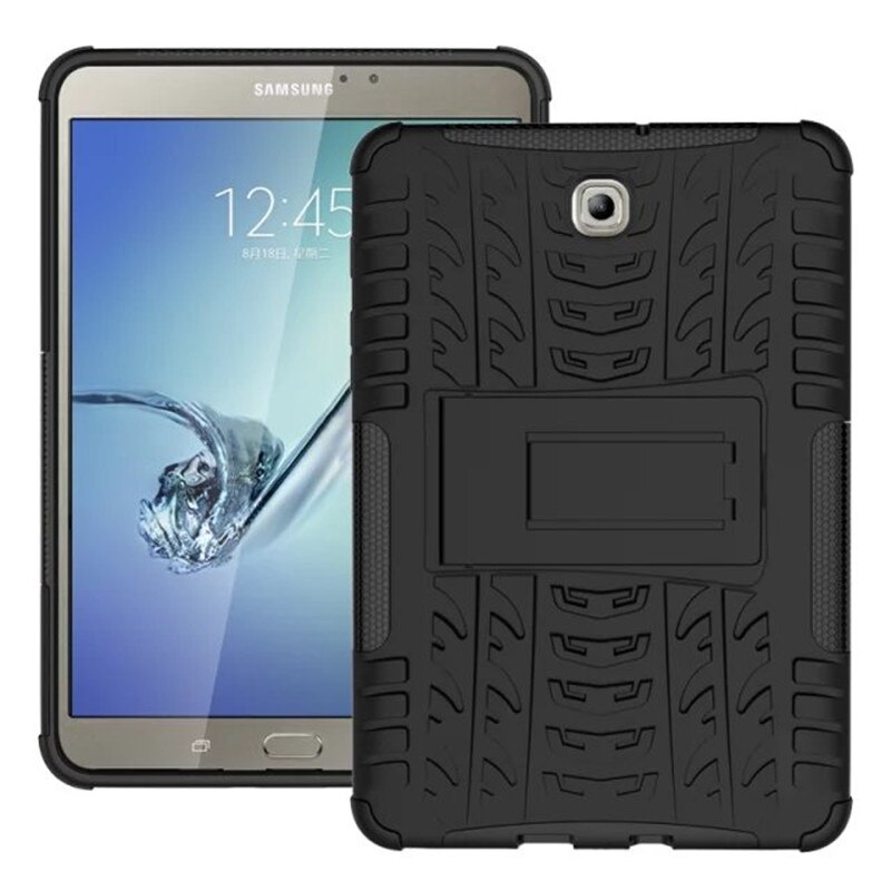 Case for Samsung Galaxy Tab S2 8.0 T710 T715 T713 T719 SM-T715 Heavy Duty Impact Hybrid Armor Kickstand Hard Cover Fundas: Black