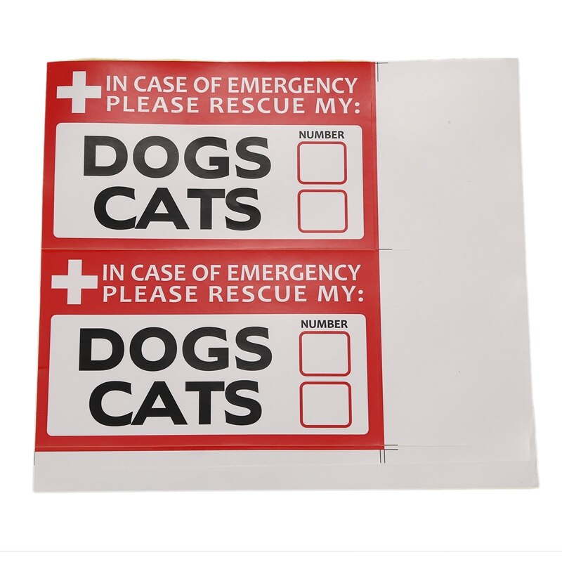 10 Pc In Geval Van Nood Rescue Mijn Honden Kat Sticker Vinyl Decal Besparen Huisdier Veiligheid