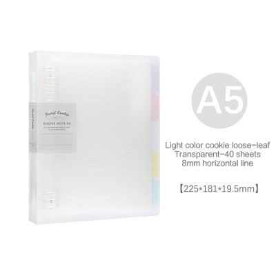 KOKUYO-Libreta de la serie Soft Light, carpeta de hojas sueltas A5 B5, carpeta estilo diario, agenda, diario, oficina, escuela, suministros kawaii, 1 ud.: A5-touming