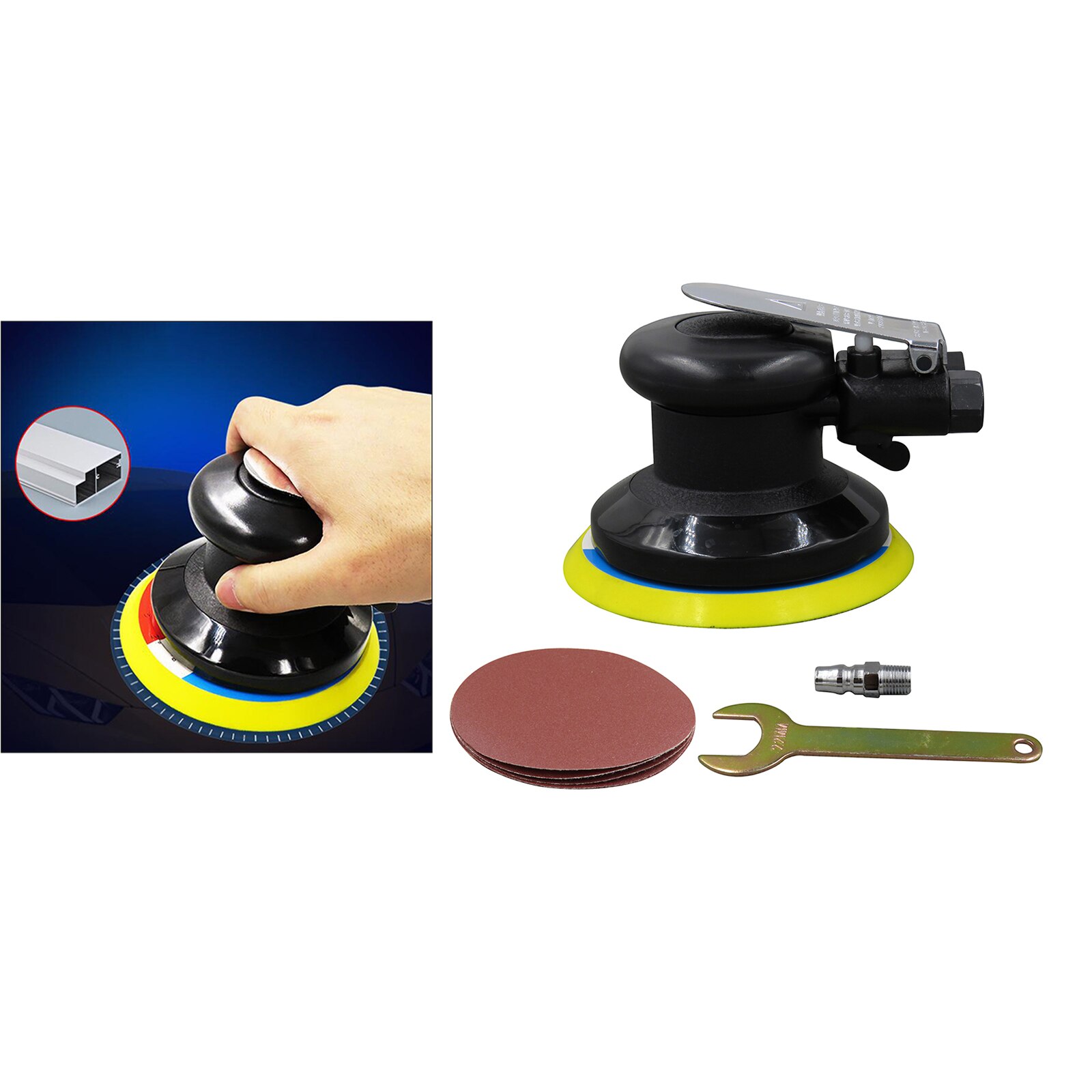 5" Air Palm Sander Al Pneumatic Sanding Disc Sander Automotive Body
