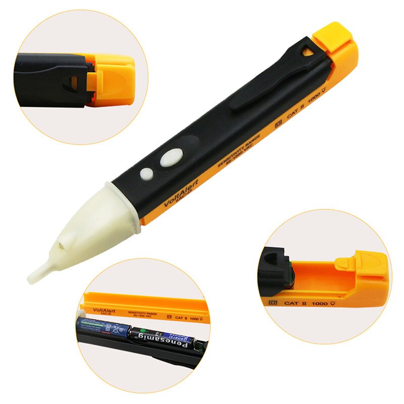 Non-contact Electronic Test Pencil Household Safety Induction Electroscope With LED Lights Buzzer Alarm