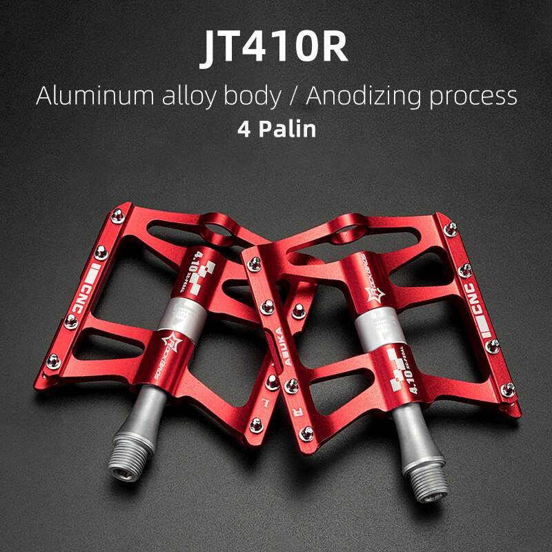 ROCKBROS MTB Road Bike Pedals Aluminum Alloy Anti-slip Bicycle Pedals Ultralight Hollow-carved Pedals Bicycle Accessories: JT410R