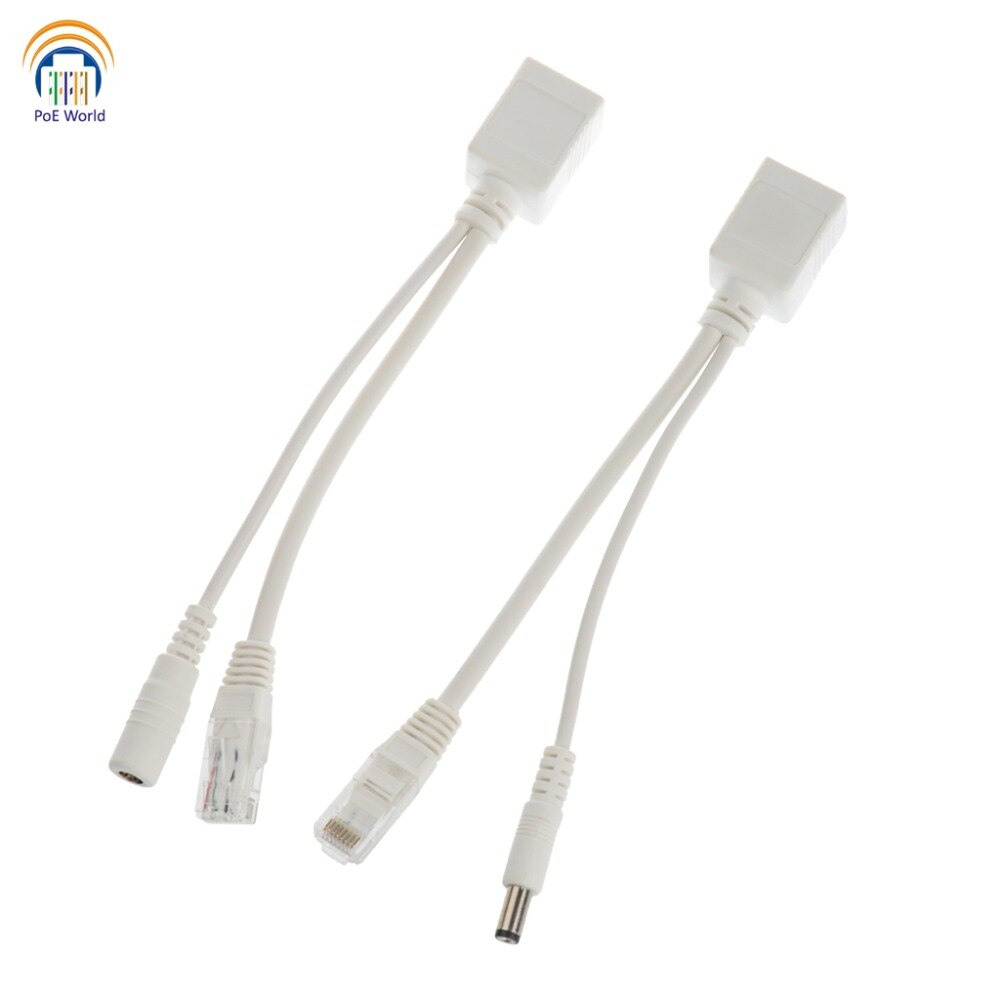 Poe kabel poe kabel passiv strøm over ethernet adapter kabel poe splitter injektor strømforsyningsmodul 12-48v for ip kamera