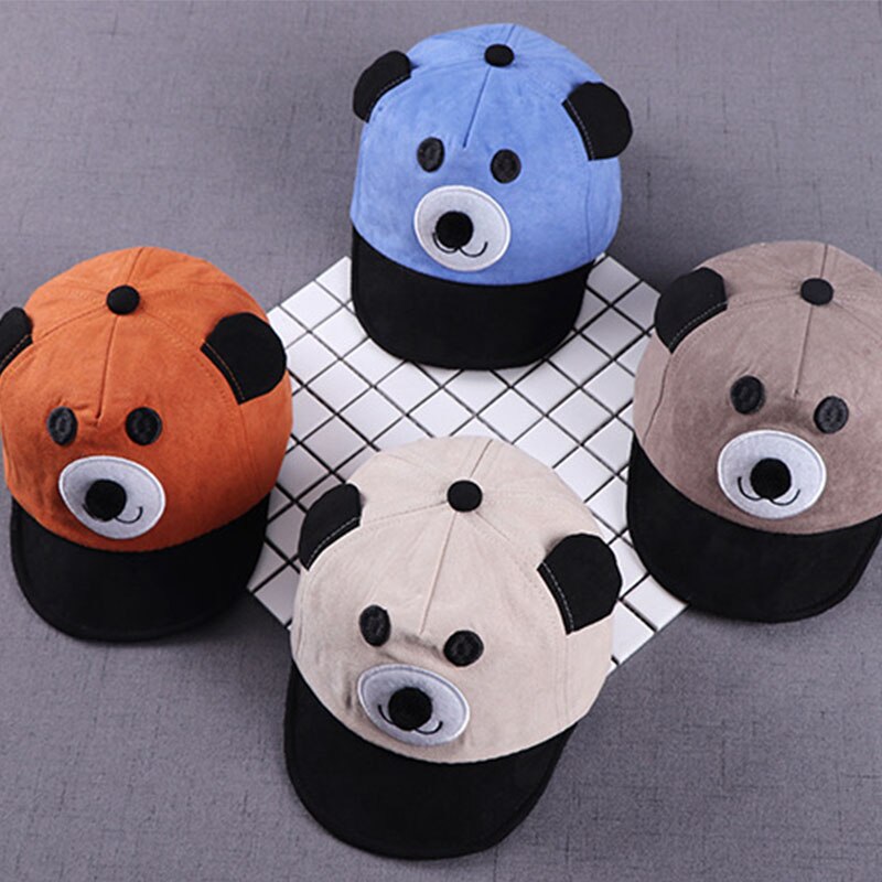 Spring Baby Baseball Cap Cartoon Bear Infant Toddler Sun Hat Cotton Adjustable Baby Boy Girl Hats Caps