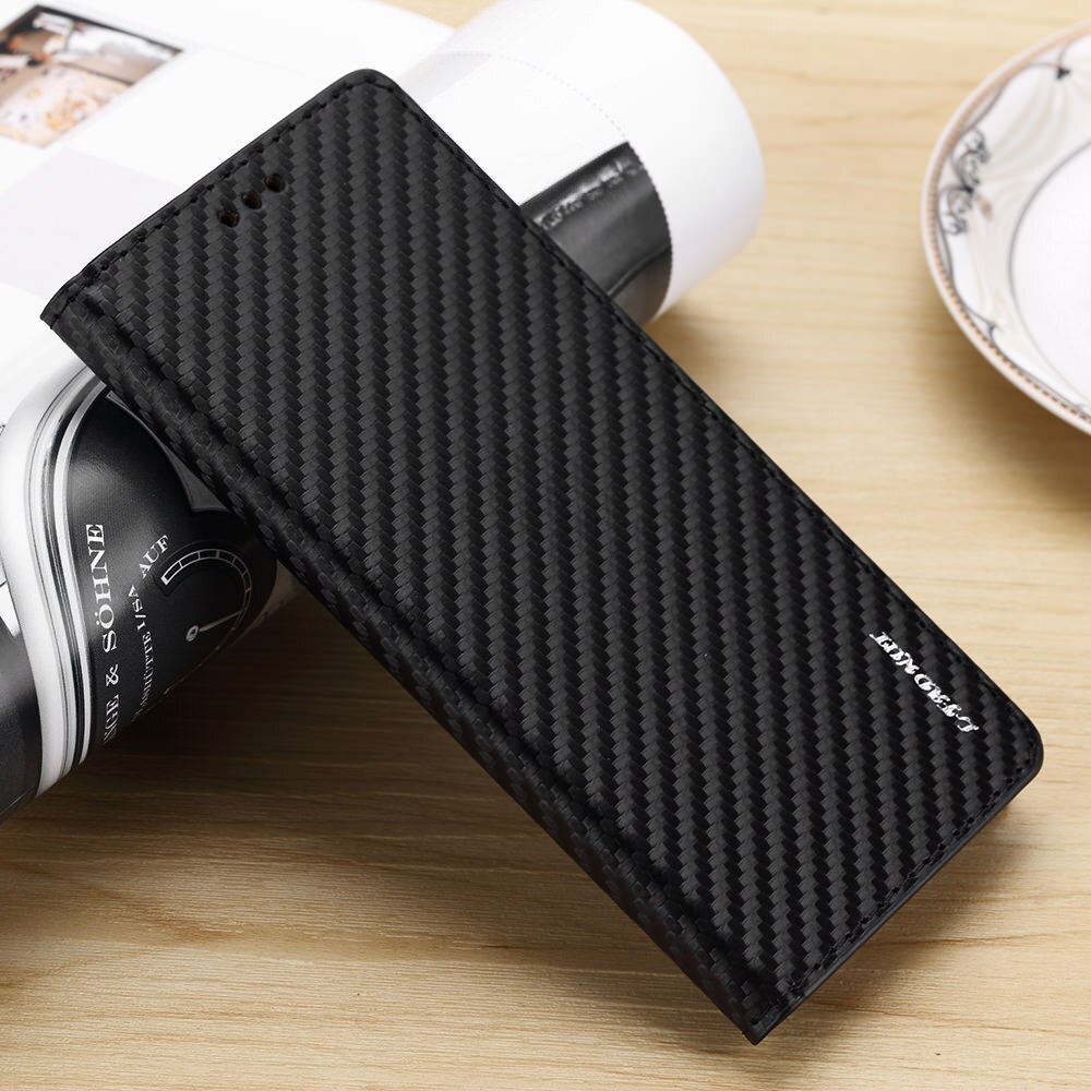 Magnetische Flip Wallet Case Voor Samsung Galaxy A3 A5 A6 A7 A8J3 J4 J5 J6 A10 A10e A20 A20e A30 a40 A50 A70 Carbon Leather Cover: For J4 Plus 2018 EU