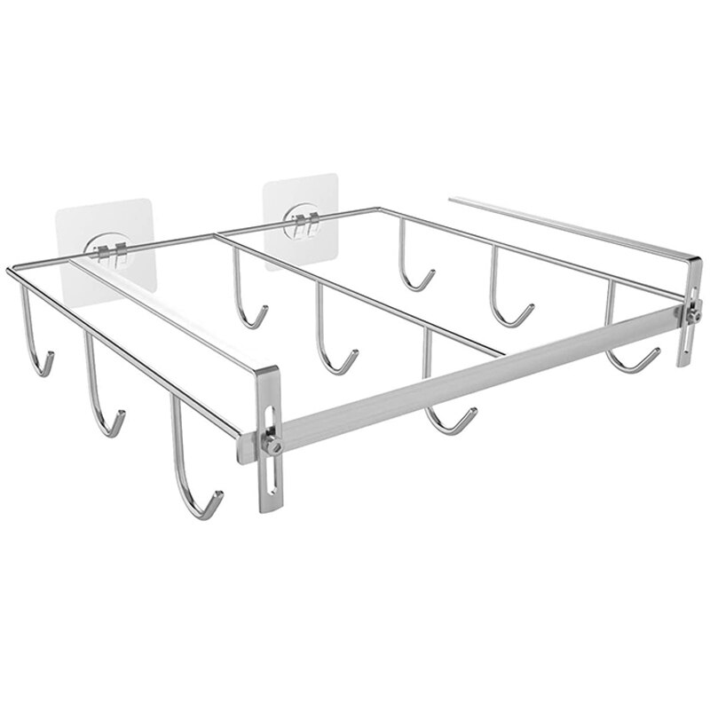 Adjustable Mug Rack Coffee Mug Holder with Extra Large Hook Distance Fit 1.18 Inch -1.96 Inch Thickness Cabinet: Default Title