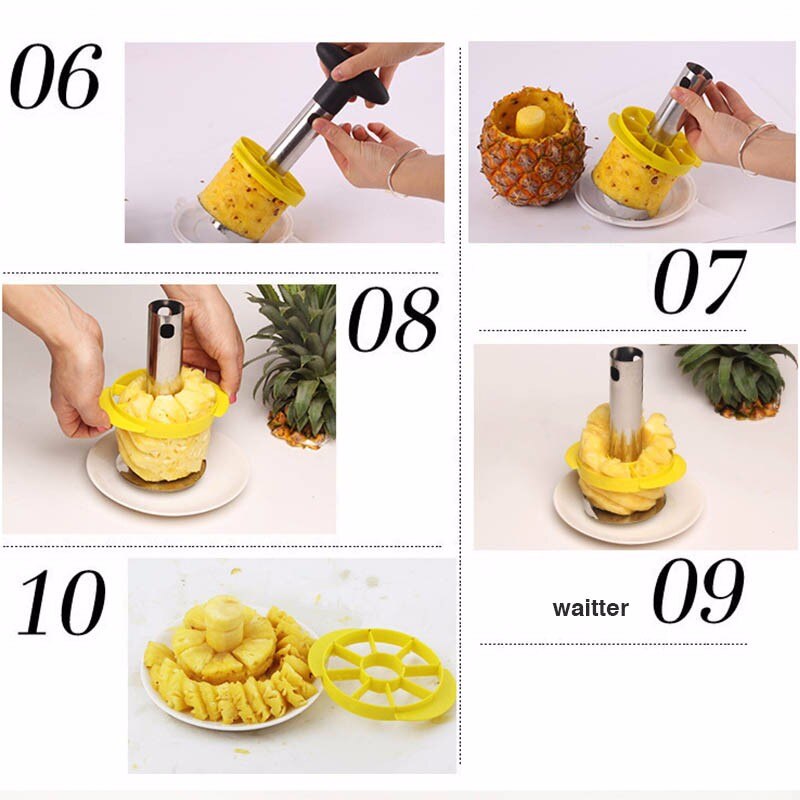 Rustfrit stål frugt ananas skærer spiral udkerner skæremaskine skræller køkken skræller makulator let værktøj tilbehør til køkkenet