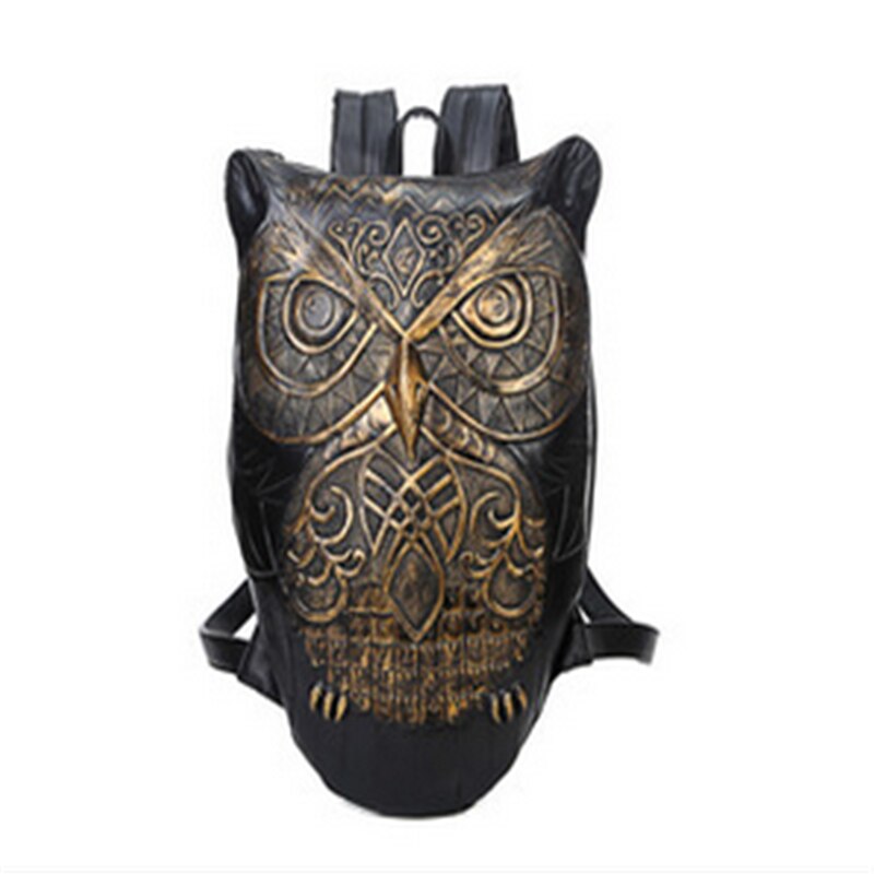 Steelsir Animal Owl Print Travel Backpack Punk Tide Men Personality 3D Animal Type 14 Inch Computer Backpack