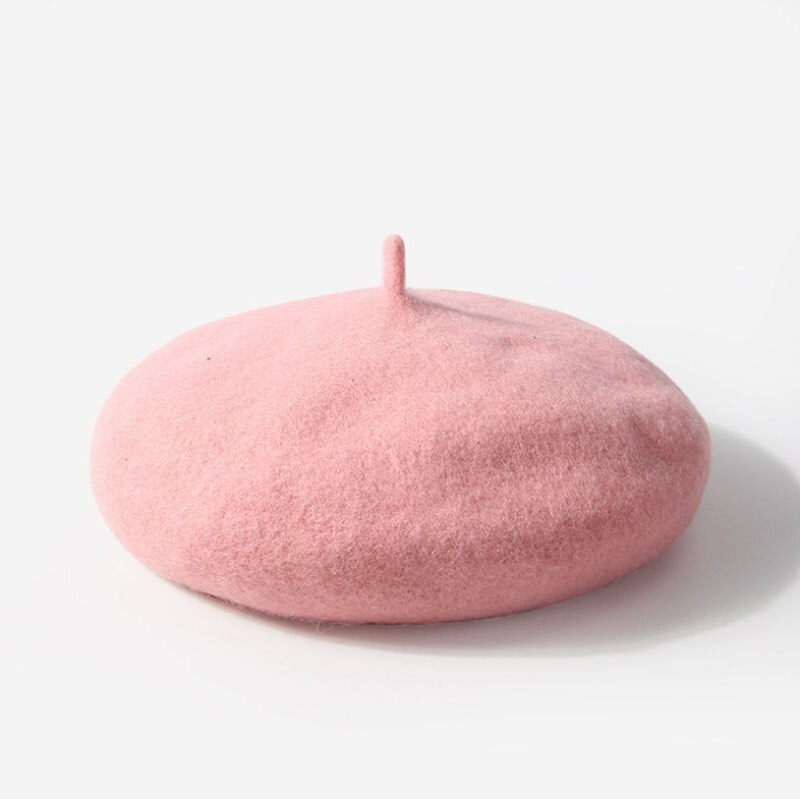 Flickhatt barn vinter yllehatt knoppar keps flickor cany color hatt flickor vintermössa: Rosa