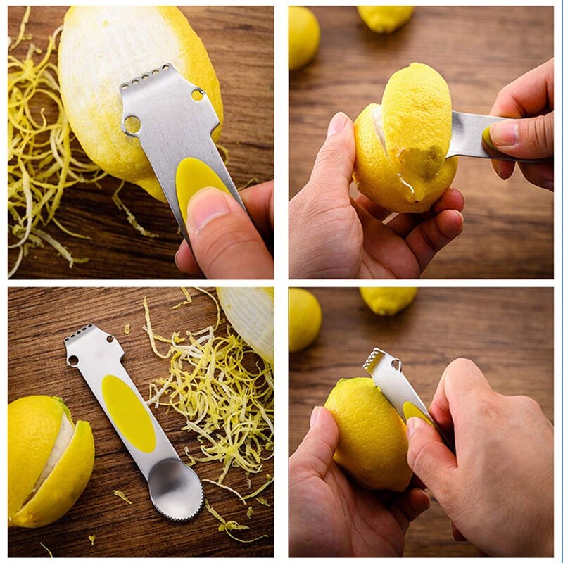 Multifunction Cheese Grater Lemon Peeler Skin Mover Peel Zester Stainless Steel Blade for Lemon Ginger Citrus Fruits