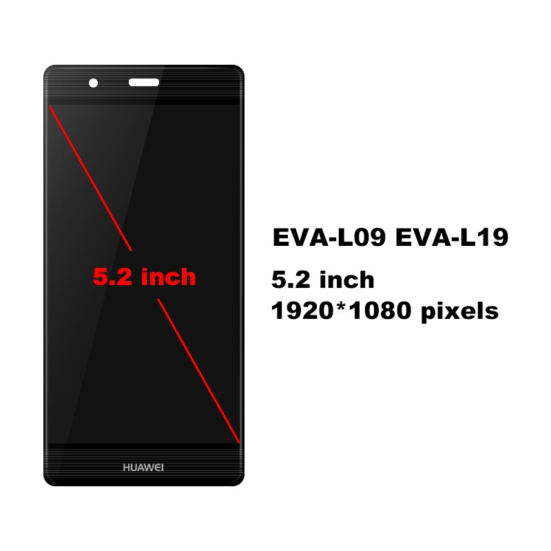 5.2 "Voor Huawei P9 Lcd EVA-L09 EVA-L19 Lcd Touch Screen Display Digitizer Vergadering Onderdelen Met Frame Voor Huawei P9 display