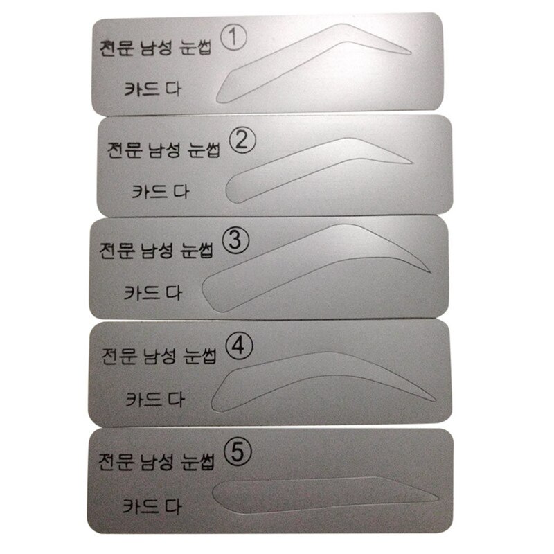 5 Styles Template Eyebrow Drawing Card Brow Make-Up Grooming Stencil Card Eyebrow Stencils