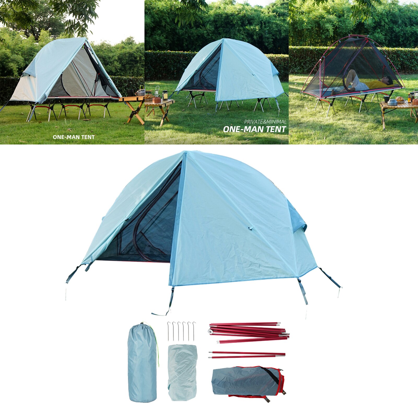 Camping Tent One Person Waterproof Windproof Family Tent for Backyard Outdoor Activities Single Person