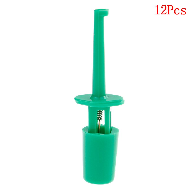 10/12 stuks mini enkele testhaakclip testsonde voor elektronische test ic-grijper grote ronde krokodillenklem haaktestclip: Groen 12 stuks