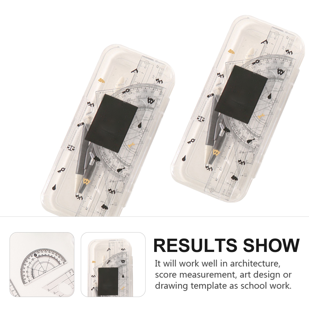 1 Set Compass Ruler Tool Set Geometry Drawing Tool Kit Engineering Drawing Kit (Random Color)