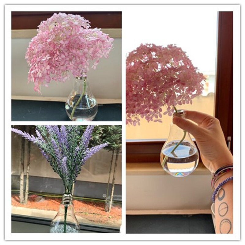 1Pc Light Bulb Transparent Glass Vase Hydroponic Vase Home Decor Wedding Decoration Home Decoration