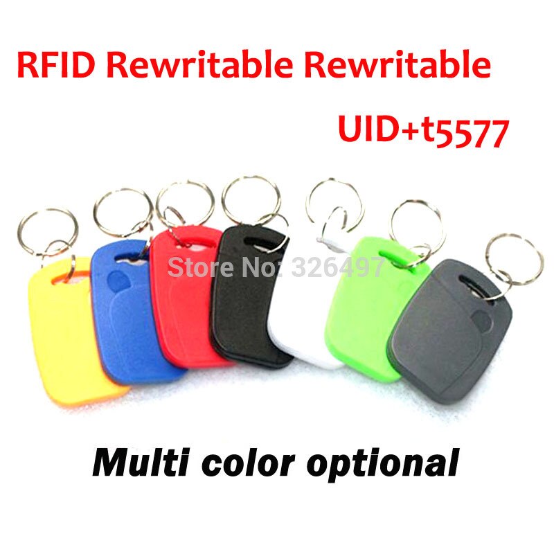 Dual Chip Frequency RFID 13.56Mhz 1K UID and EM4305 or t5577 125 kHz ID key tag Readable Writable Rewrite for copy clone backup