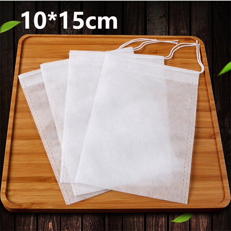 100Pcs Non-Woven Filter Bag Disposable Drawstring Teabag Non-Woven Fabrics Empty 5.5X7 6X8 7X9 8X12 10X15Cm Paper Bags 2022