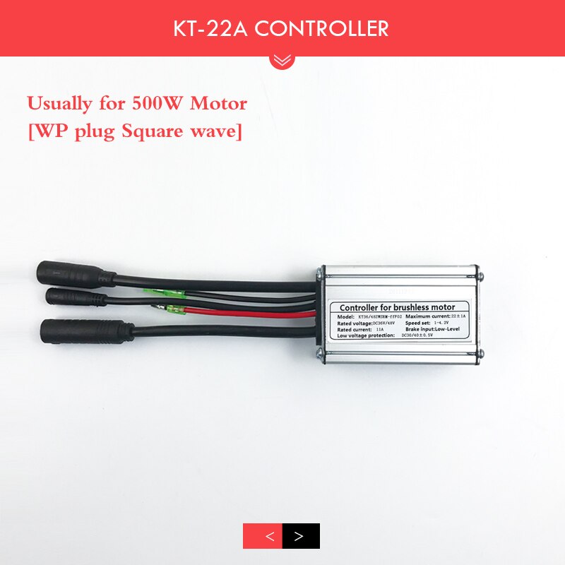 Electric Bike Controller 36V48V 22A Ebike KT Controller For 500W 9 Brushless Motors controller Electric Bike Conversion Kits: WP Squarewave