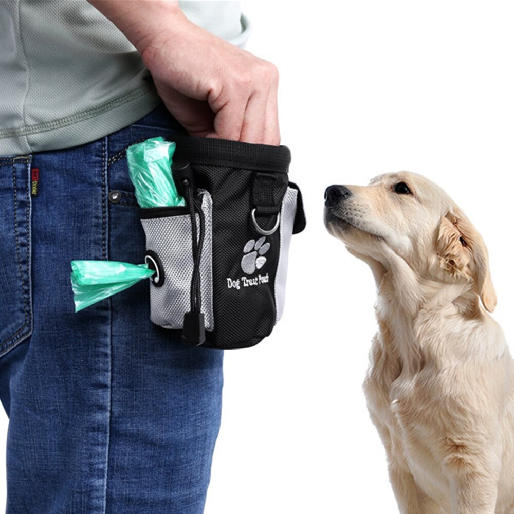 Pet Dog Treat Bag Portable Outdoor Dog Obedience Agility Training Bag Detachable Feed Storage Pocket Puppy Bait Snack Waist Bags