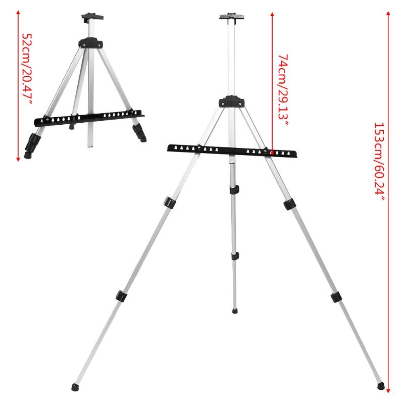 Bærbar justerbar aluminiumskunstner staffel skisse maleri tegning vise stativ med posere