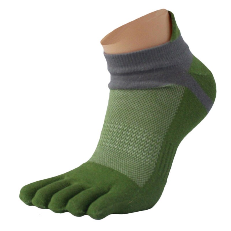 Five Finger Toe Socks Men Breathable Cotton no show Toe Socks 1 Pair Men Mesh Meias Running Five Finger Toe Socks /PY: green