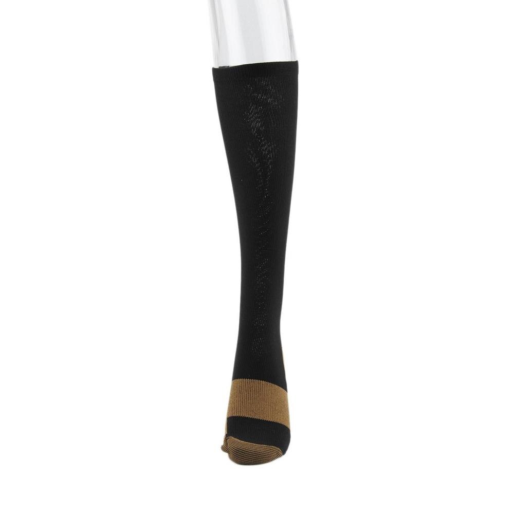 Sportsokken antivermoeidheid magische compressiekousen dames heren kniekousen comfortabele voetpijnverlichting zacht wonder koper: Zwart / Xl